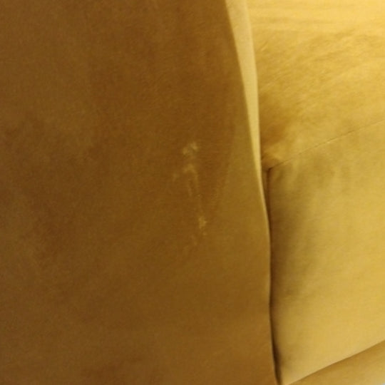 Canapé MICADONI Miley 6 places avec Pouf et Fauteuil en Velours Jaune Moutarde