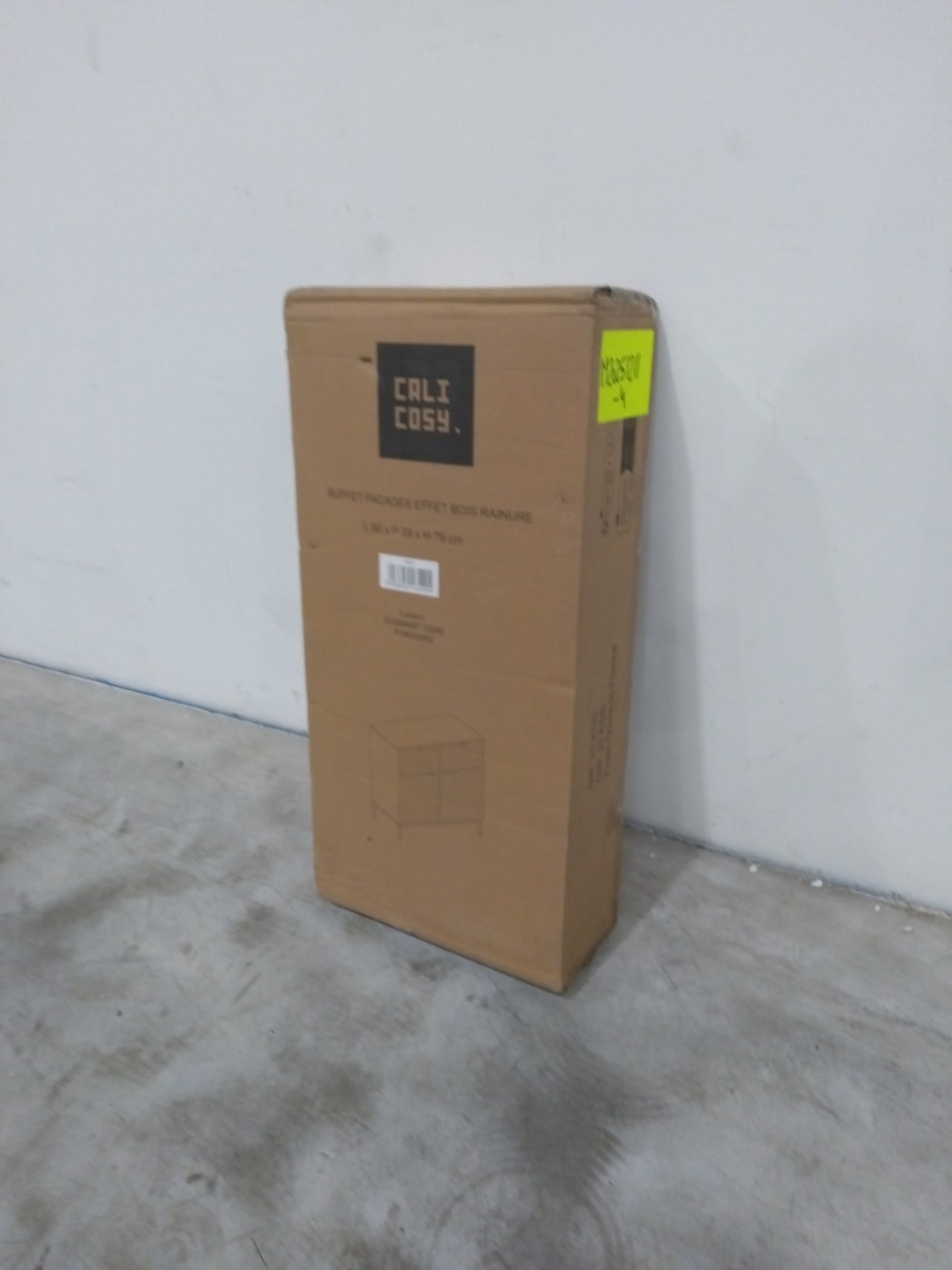 Petit buffet CALICOSY Tara 2 Portes 2 Tiroirs Façades Rainurées L90 x H79 cm