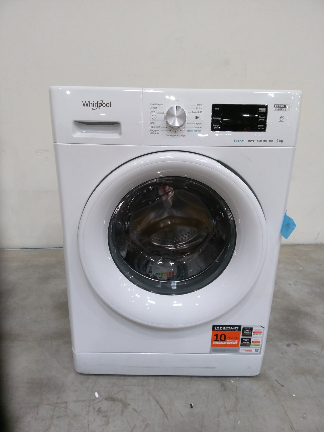 Lave-linge hublot Whirlpool FFBS9469WVFR Blanc - 9 kg - 1400 trs/min - 6ème sens - Classe A