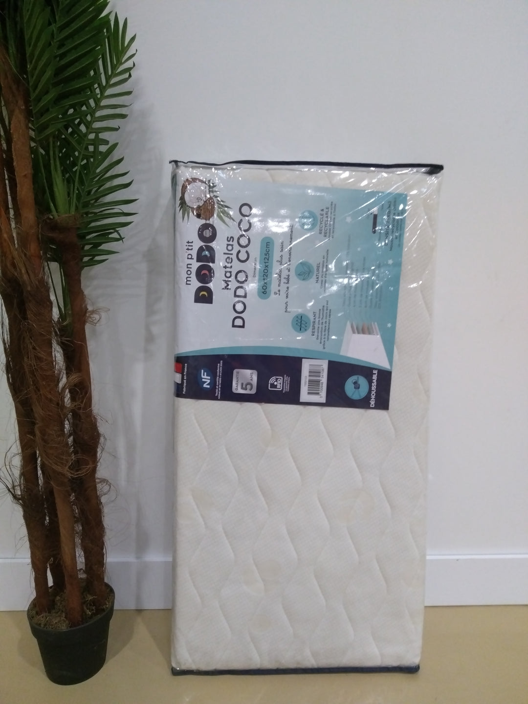 Matelas bébé 60x120cm Dodococo déhoussable - blanc