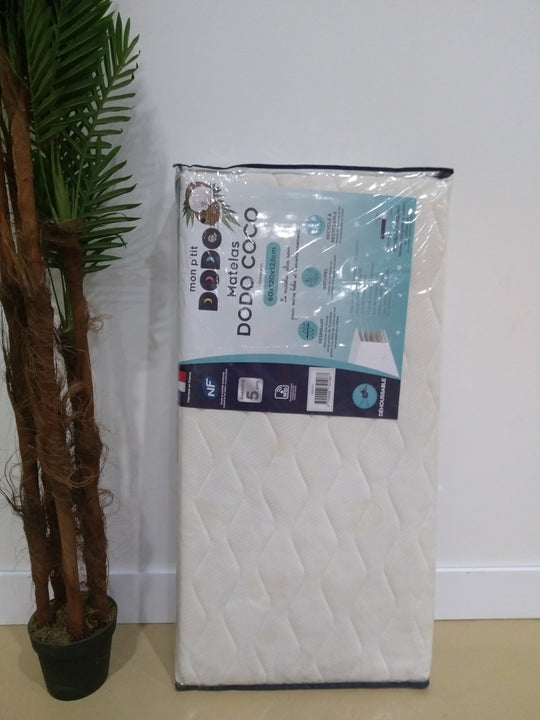 Matelas bébé 60x120cm Dodococo déhoussable - blanc
