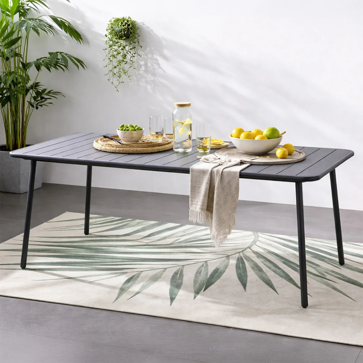 table acier bergame gris foncé