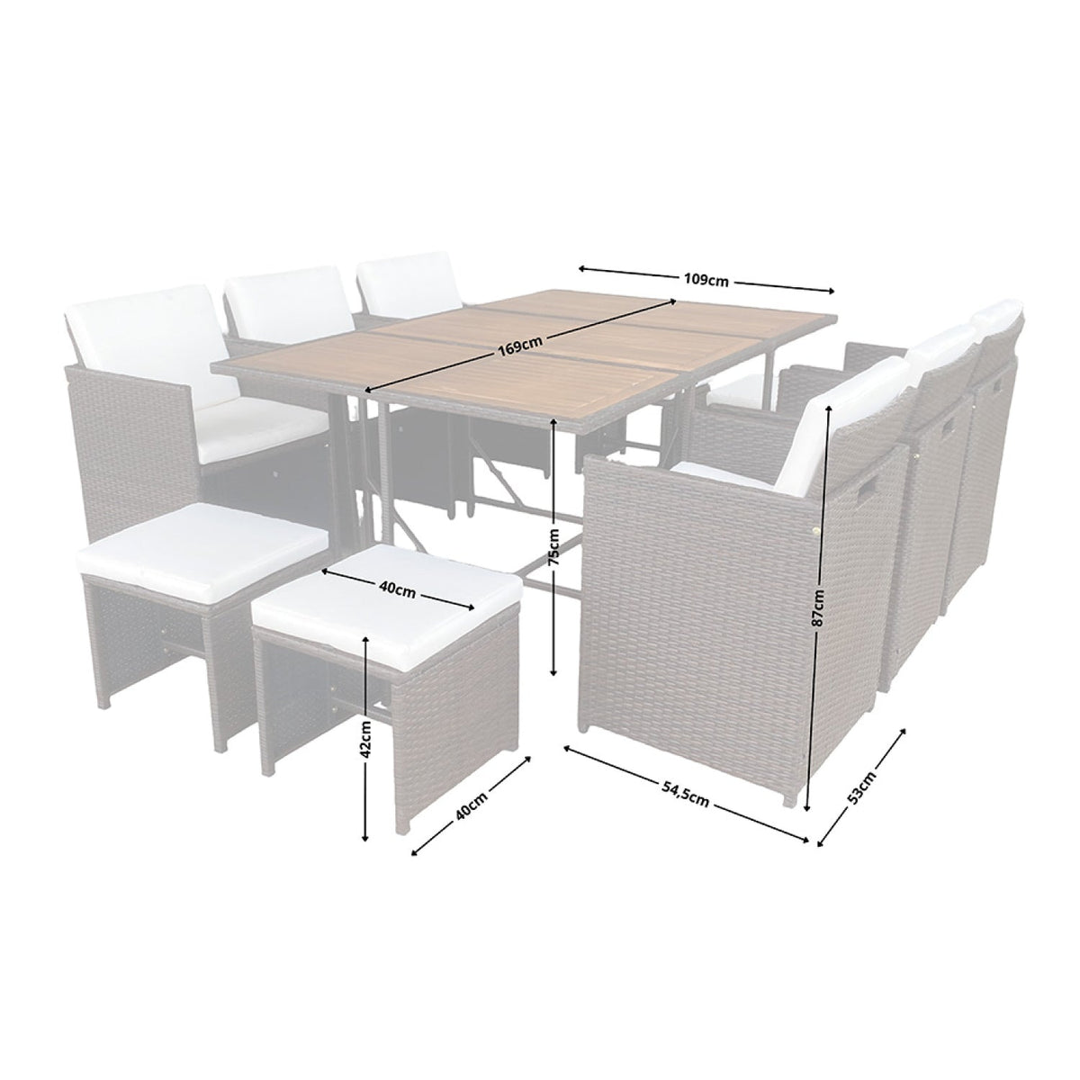 salon-jardin-encastrable-10-places-resine-tressee-marron et beige-toledo-dimensions-concept-usine