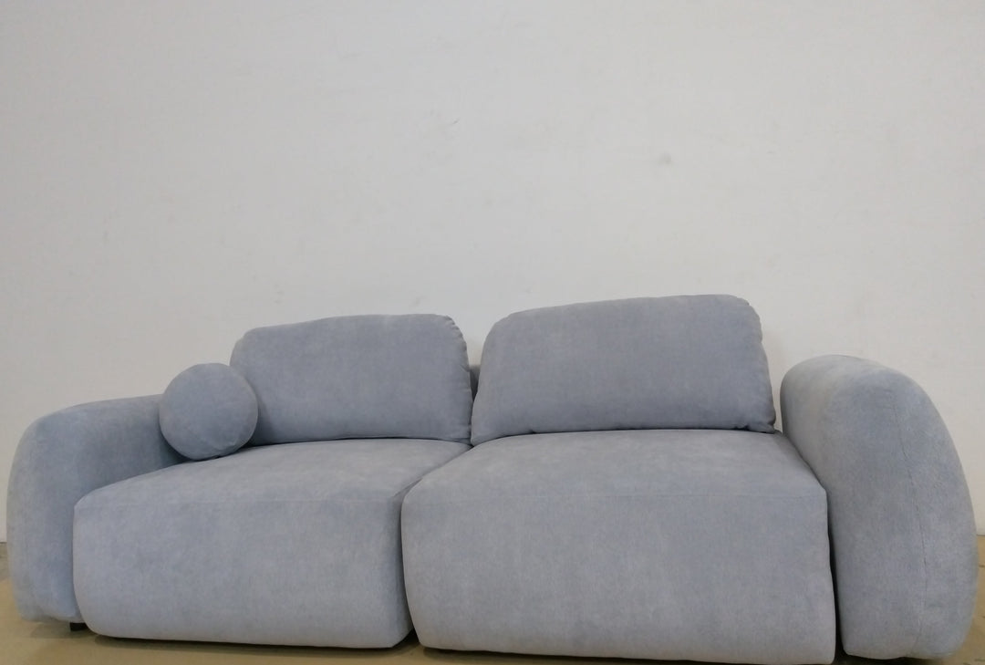 Canapé convertible CASANOVA Martin 2 places en tissu chenille bleu