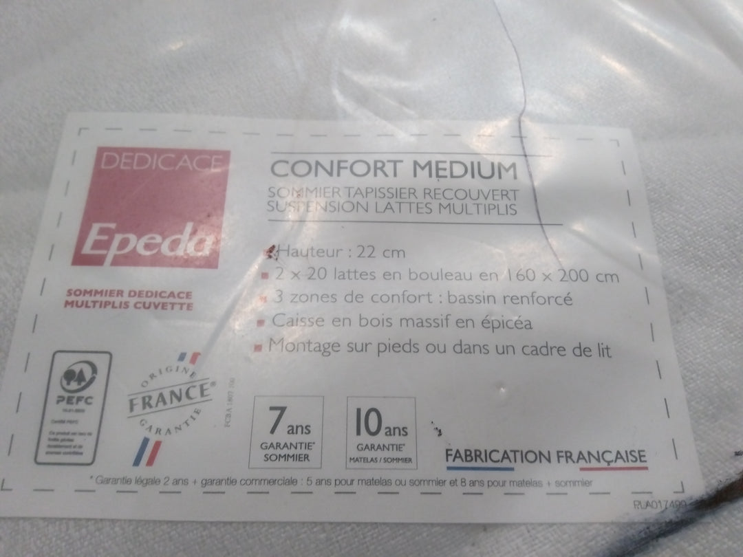 Lot de 2 sommiers EPEDA Dédicace Céleste 80x200cm (sans pieds)