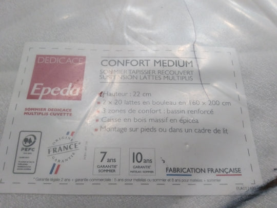 Lot de 2 sommiers EPEDA Dédicace Céleste 80x200cm (sans pieds)