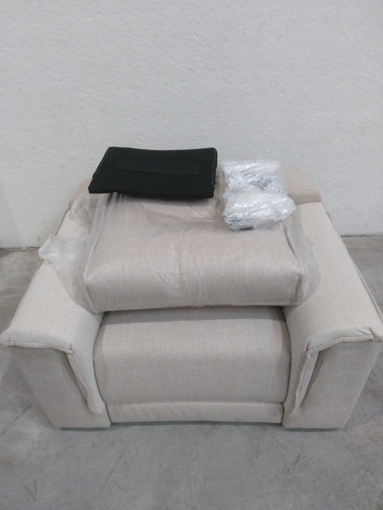 Ensemble canapé et fauteuil électriques JOY en tissu beige 4 moteurs USB