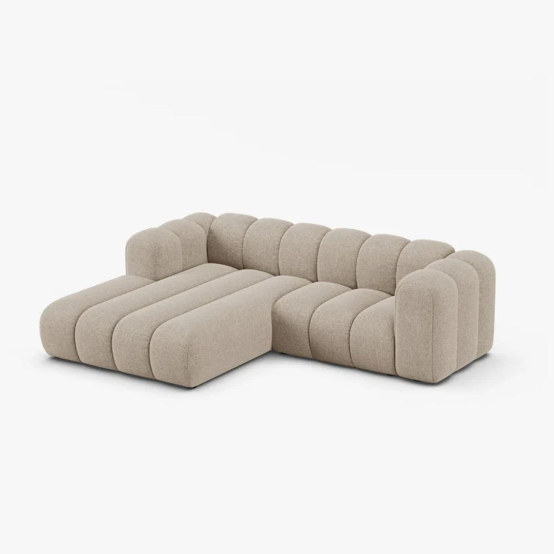 Canapé d'angle gauche MICADONI Lupine 3 places beige