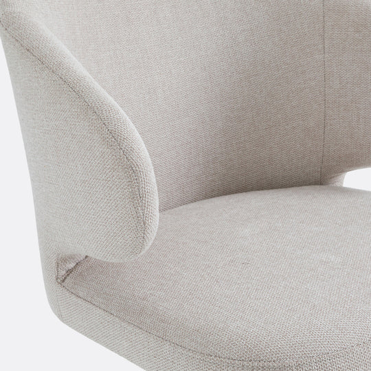 Fauteuil de bureau La Redoute Interieurs velours beige Elga