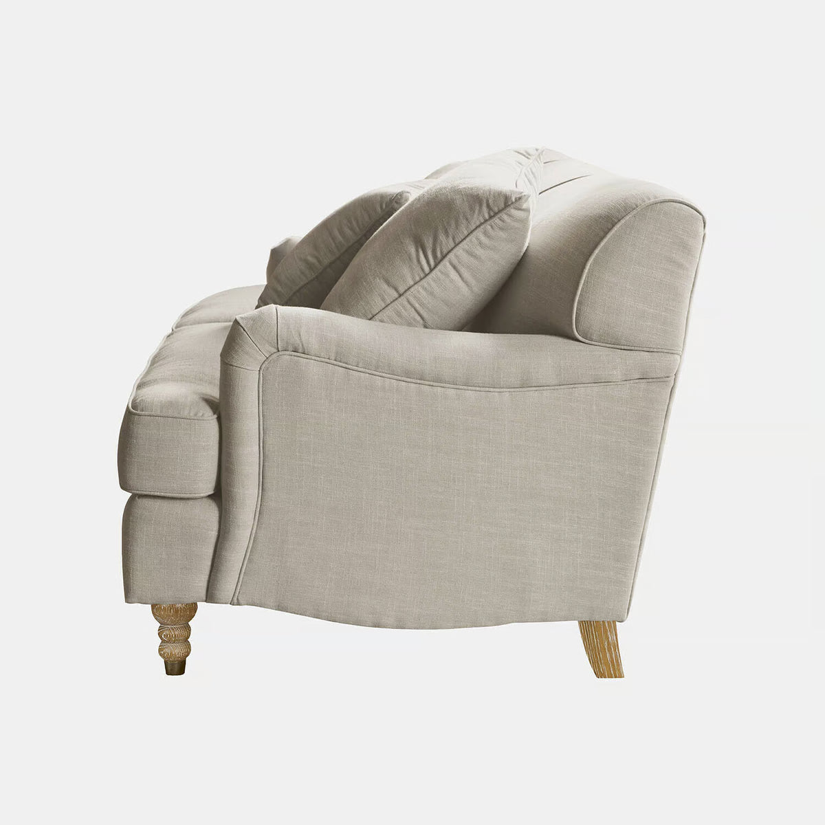 Canapé LOBERON Isa 2 places en tissu beige lin