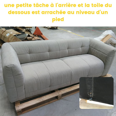 Canapé DRAWER droit 4 places en tissu à effet capitonné NAOS