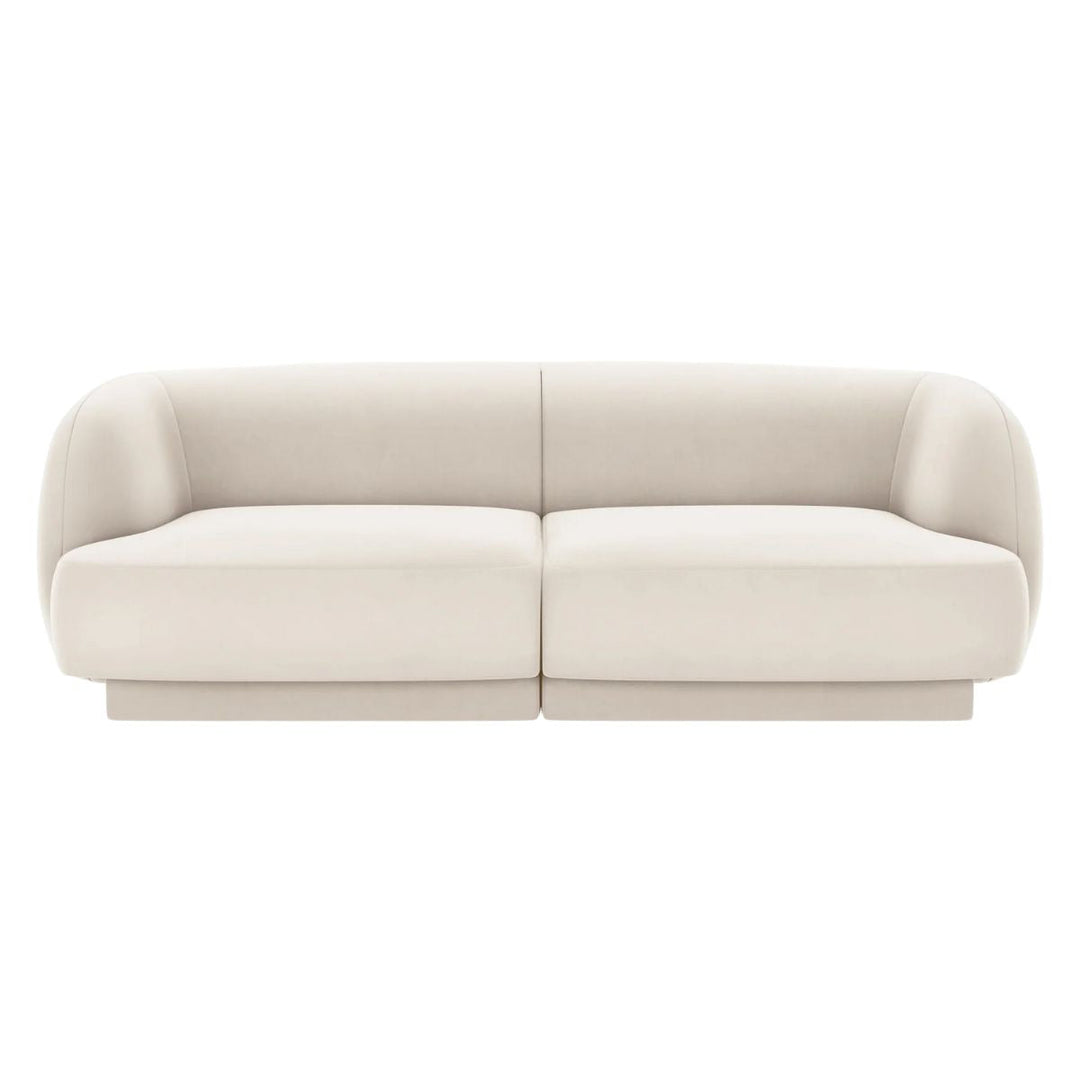 Canapé 2 places MILEY Micadoni velours beige clair