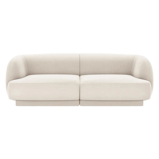 Canapé 2 places MILEY Micadoni velours beige clair
