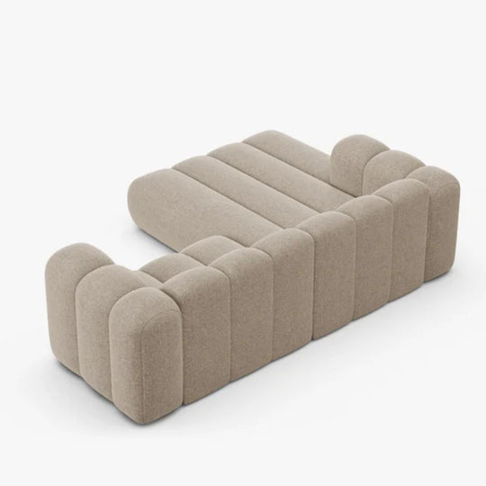 Canapé d'angle gauche MICADONI Lupine 3 places beige