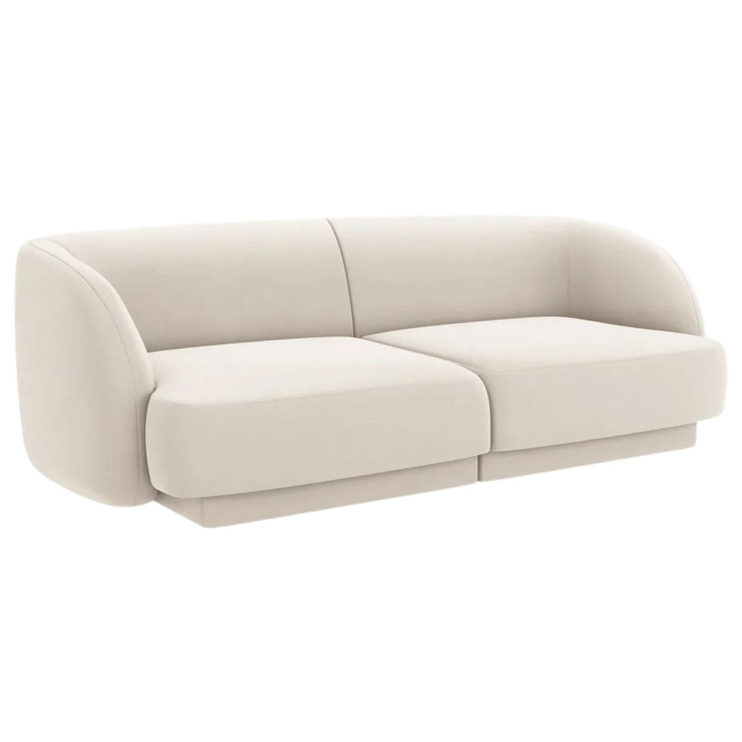 Canapé 2 places MILEY Micadoni velours beige clair