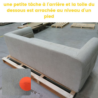 Canapé DRAWER droit 4 places en tissu à effet capitonné NAOS