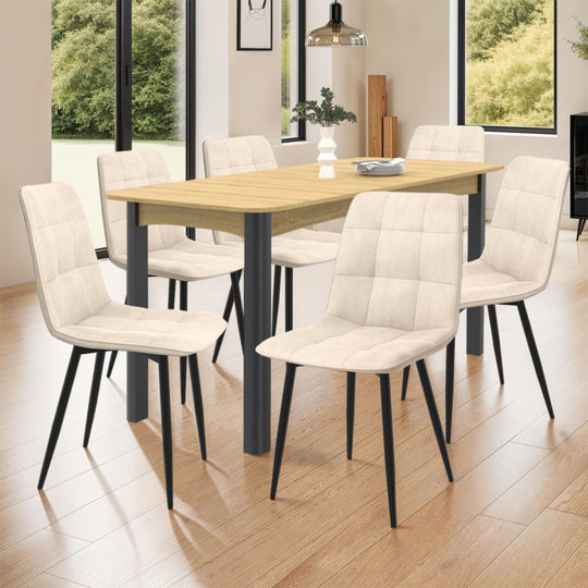 Lot de 6 chaises Linda creme
