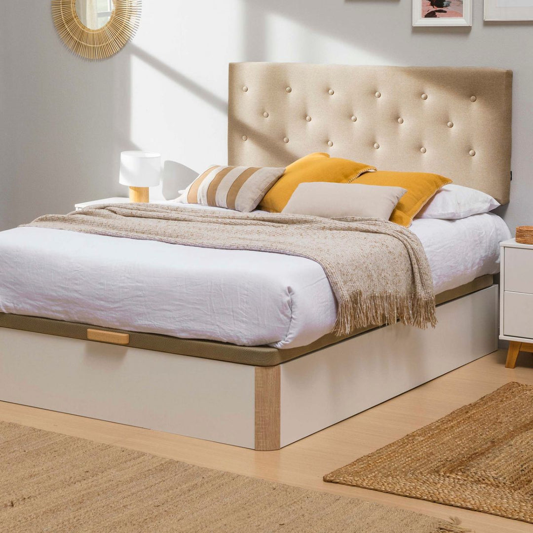 Tête de lit capitonnée en tissu Beige 160x100cm