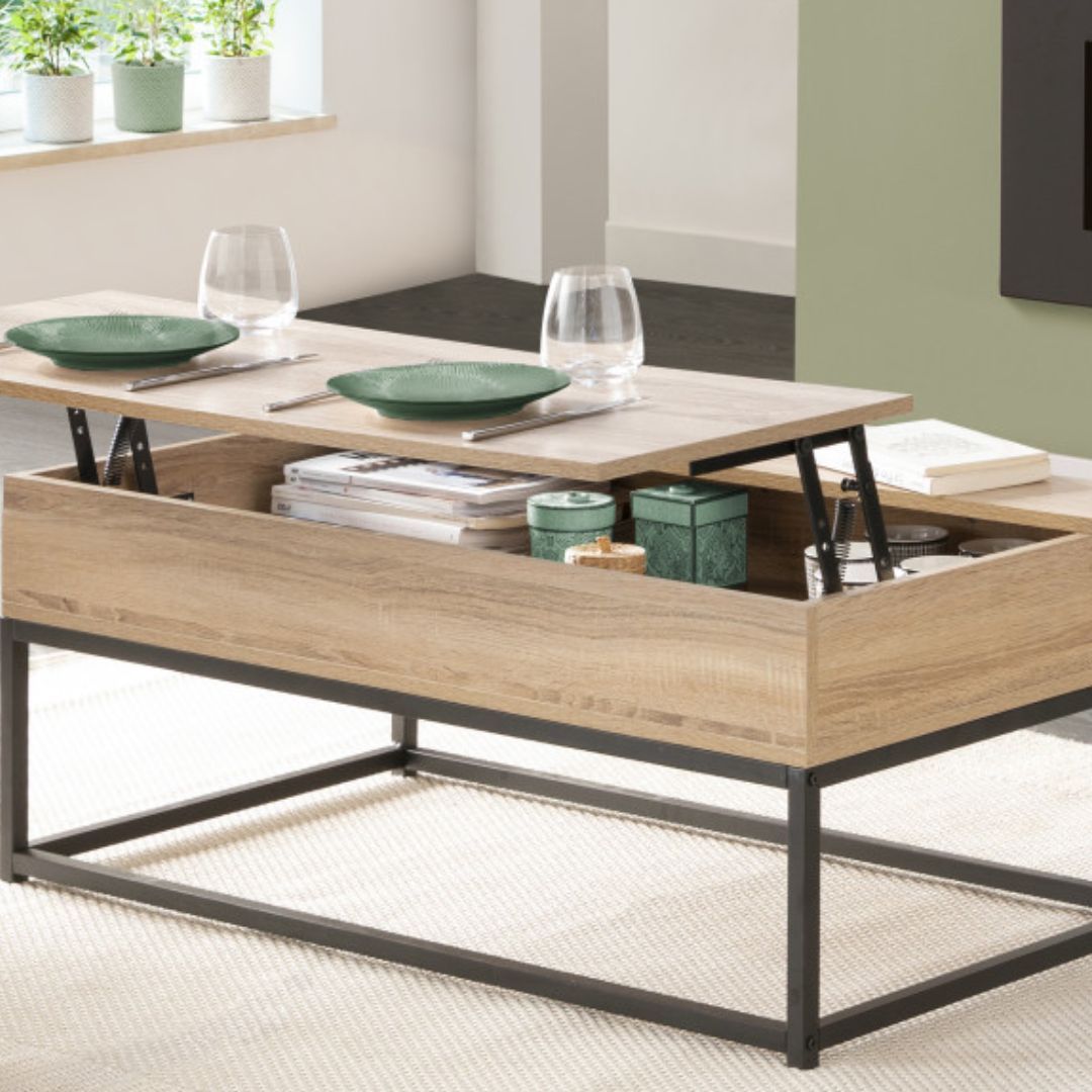 Table basse industrielle relevable Memphis