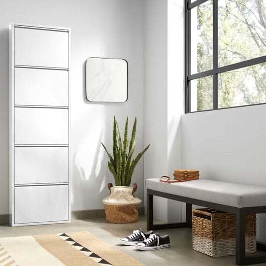 Meuble chaussures Ode 50 x 168,5 cm 5 portes blanc Kave Home