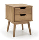 Table de chevet 2 tiroir, fabriqué en bois de pin massif