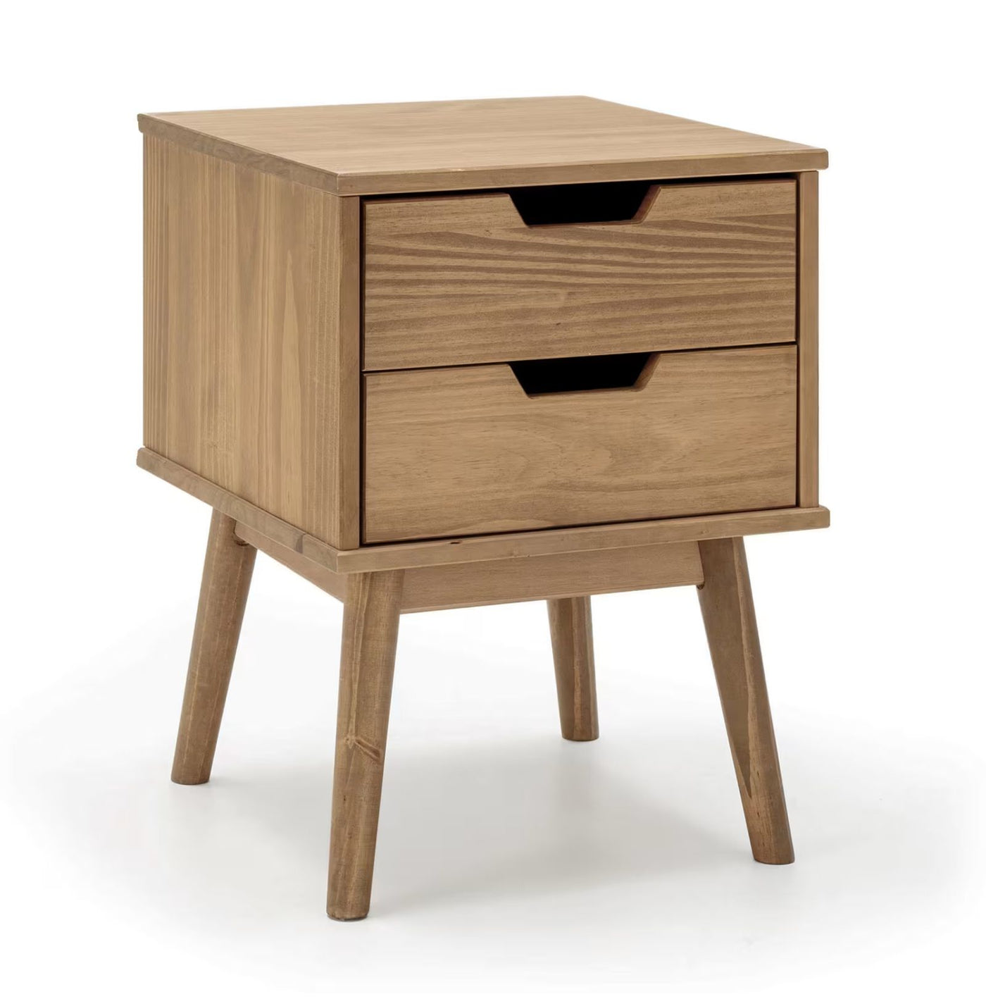 Table de chevet 2 tiroir, fabriqué en bois de pin massif