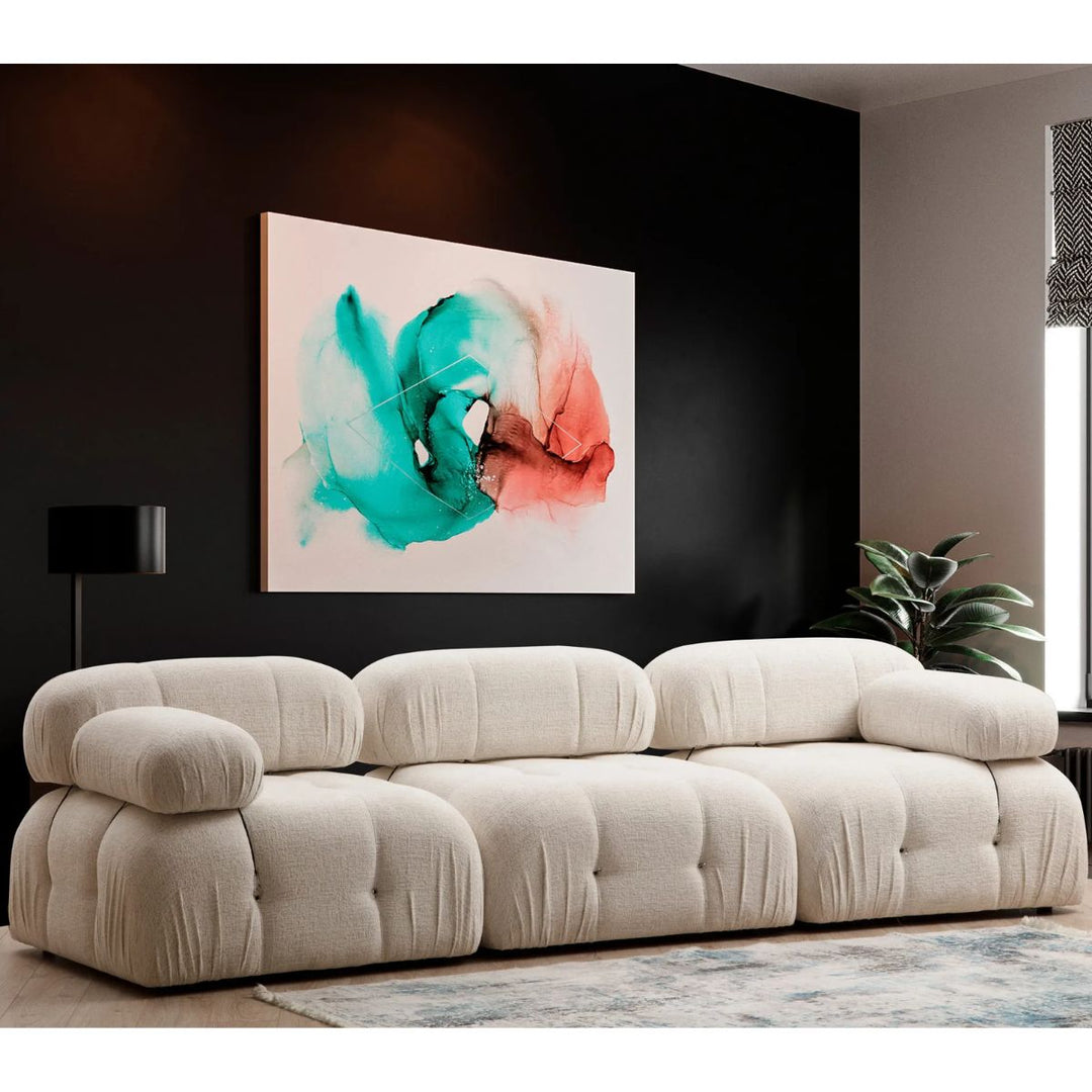 Canapé 3 places en tissu Bubble Hanah Home