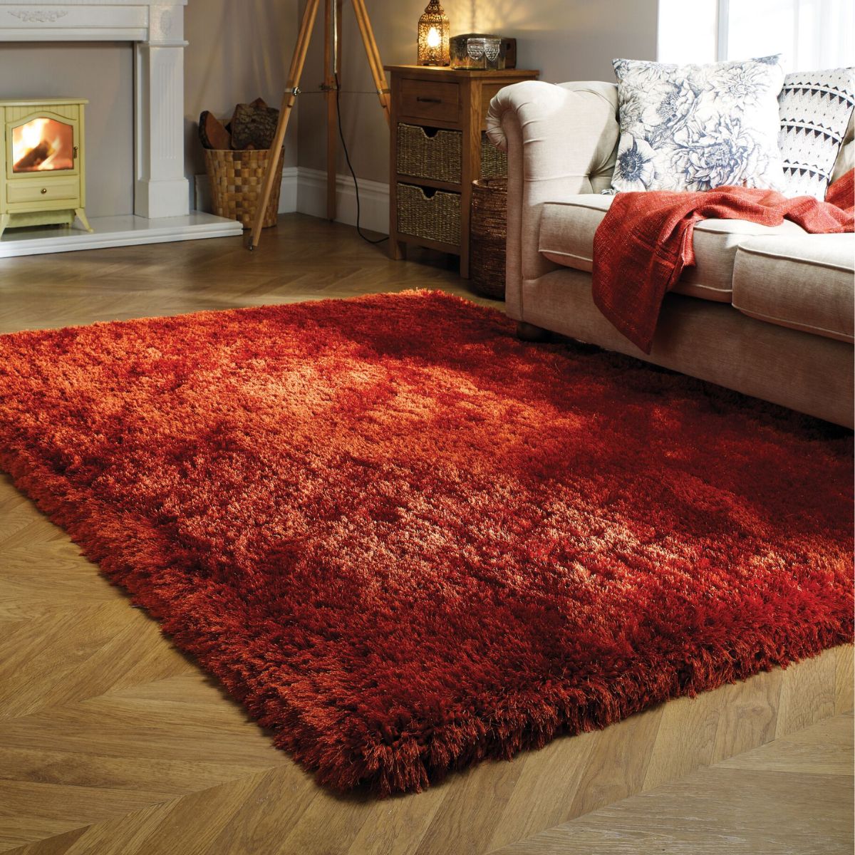 Tapis shaggy Pearl rouille 120x170cm