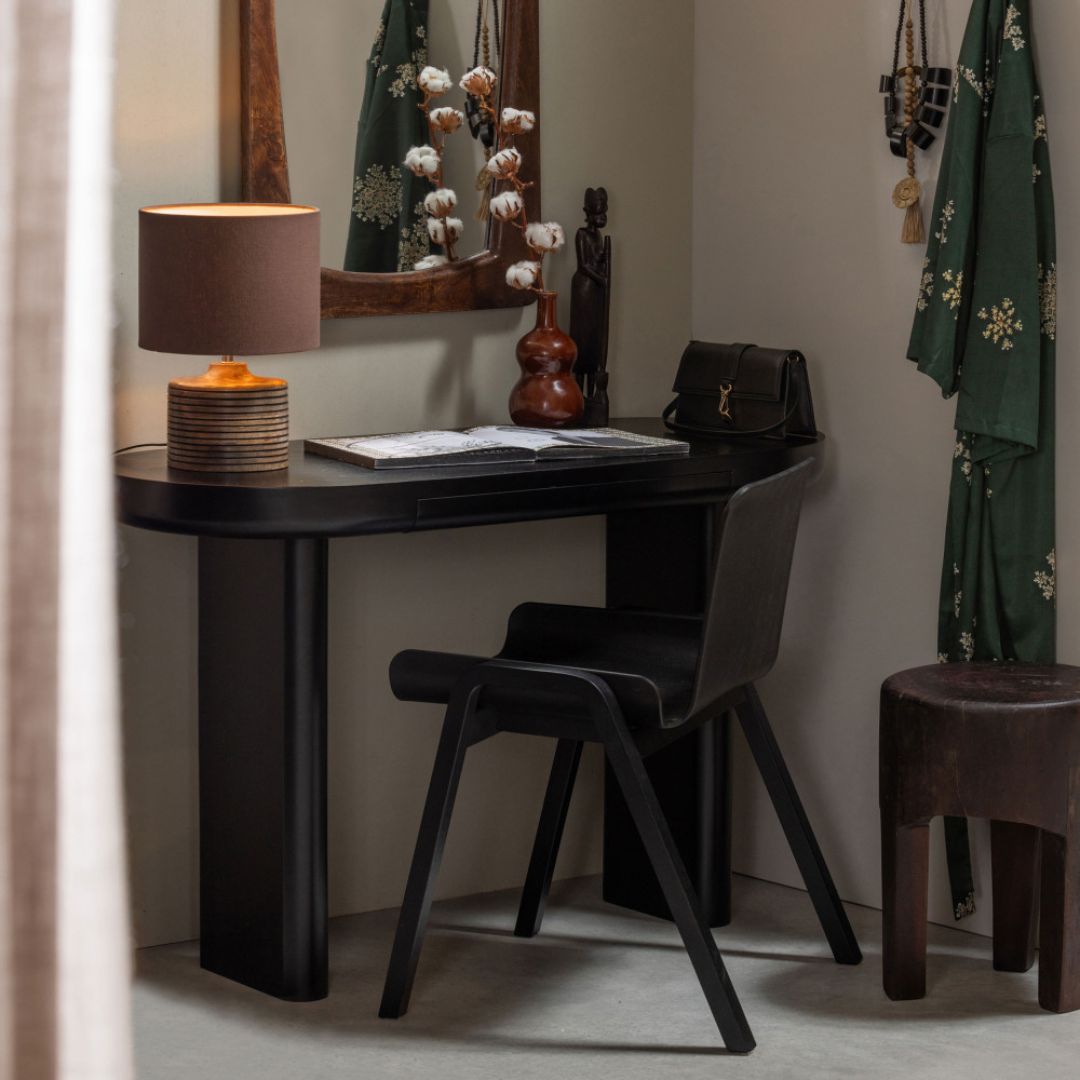 Bureau en bois noir DRAWER Mael signé WOOD