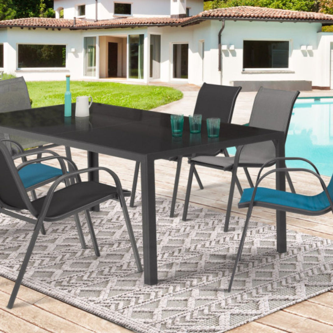 Lot de 6 chaises de jardin en acier