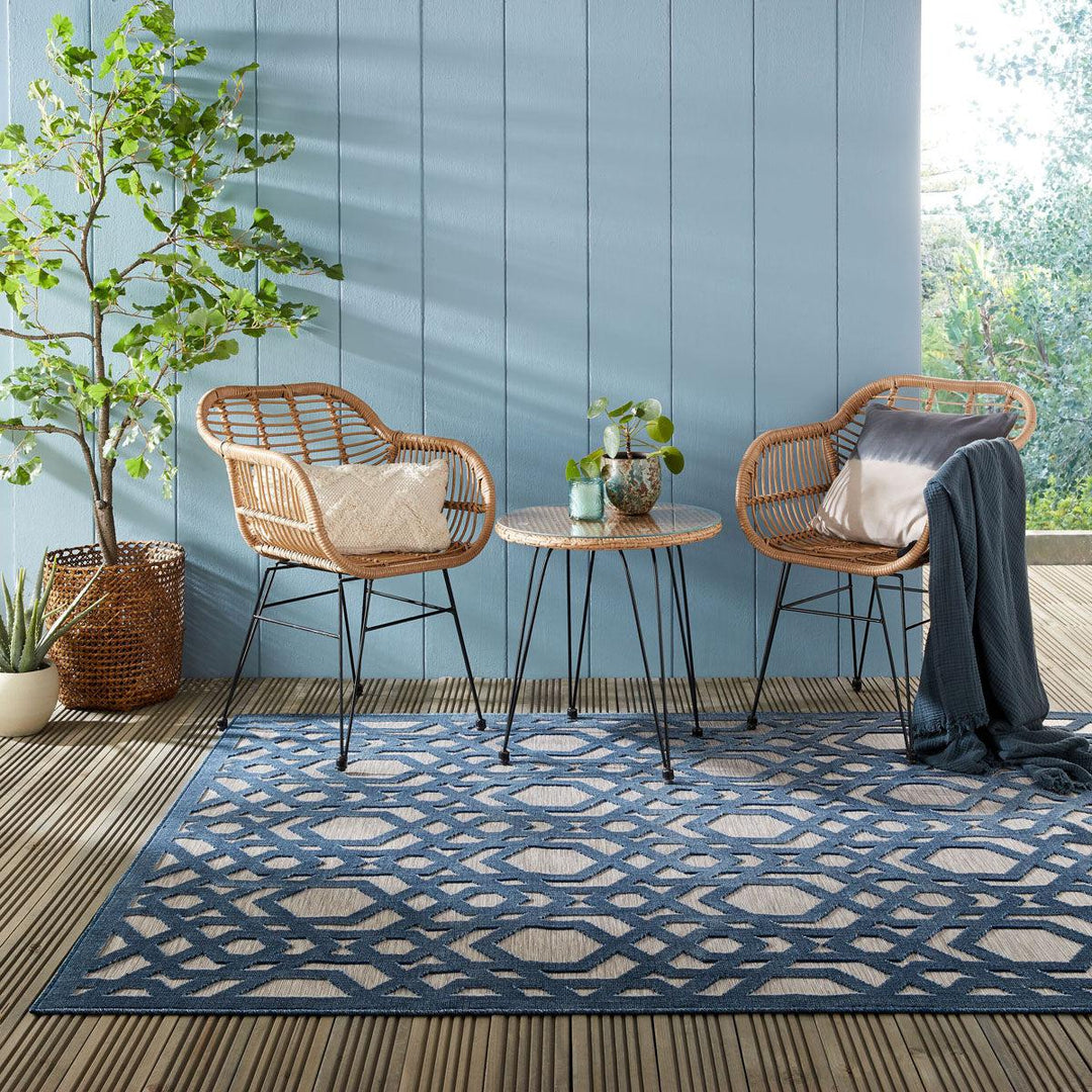 Tapis Extérieur Piatto Bleu 80x150cm