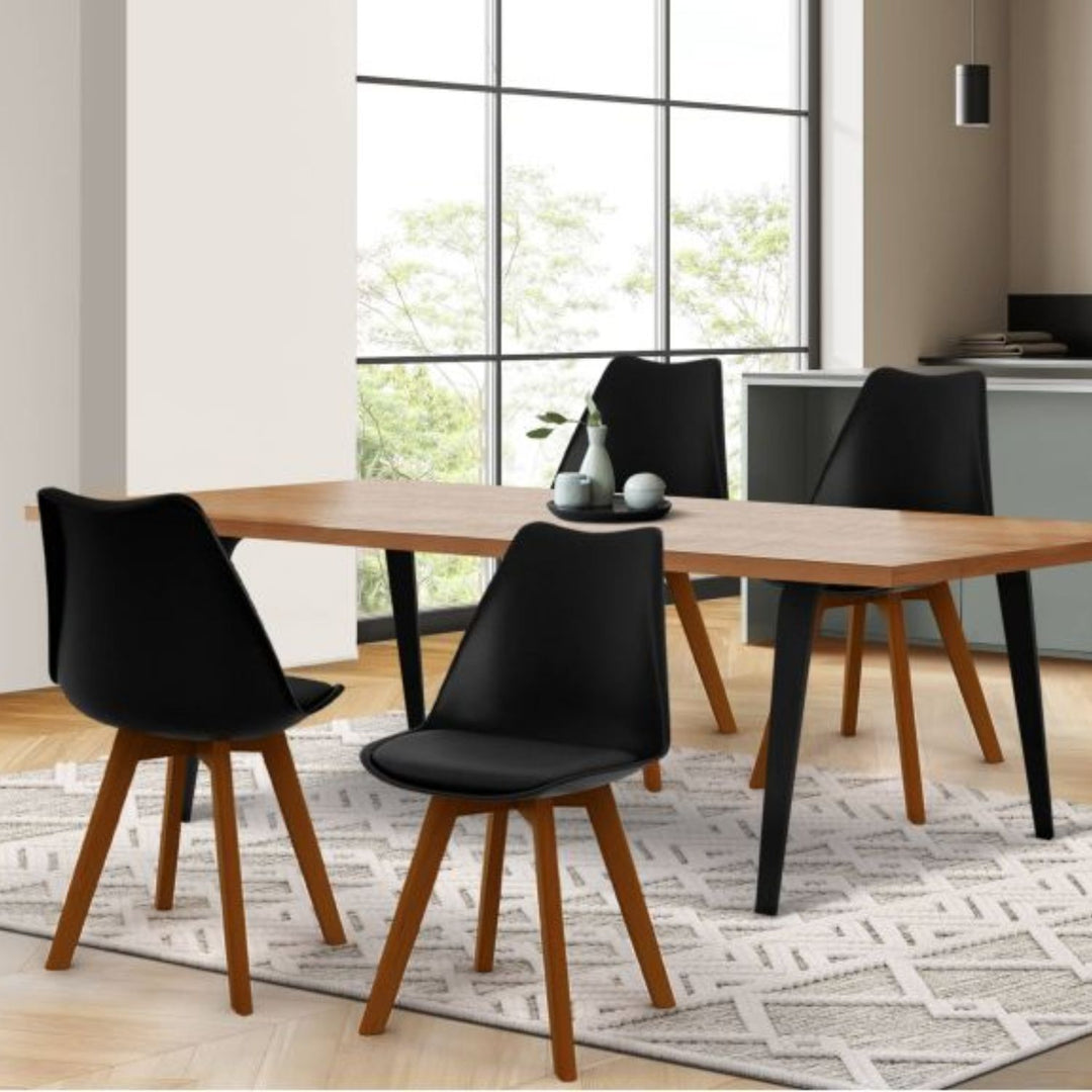 Lot de 4 chaises scandinaves Brava Noir