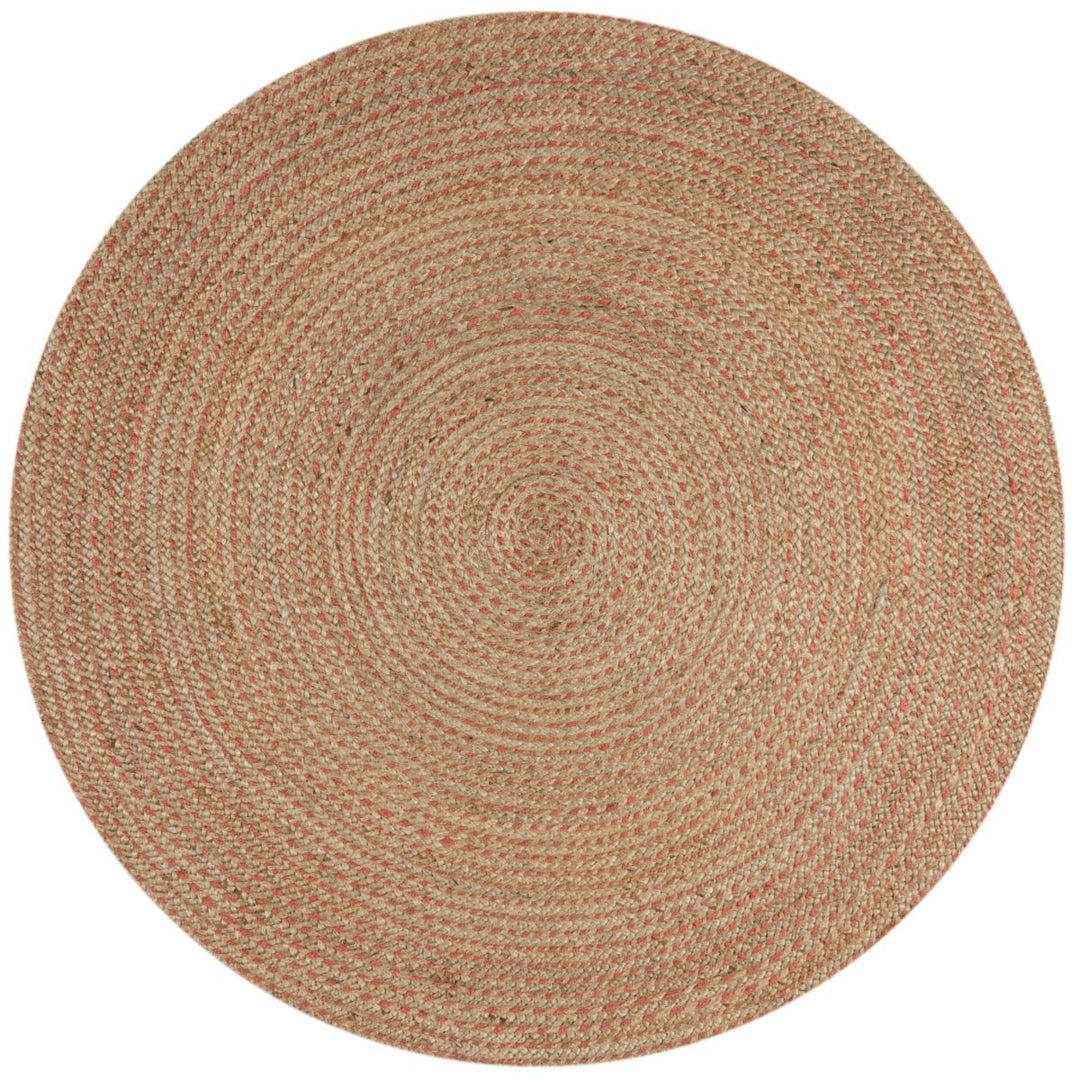 Tapis rond Capri Jute et corail 133x133cm