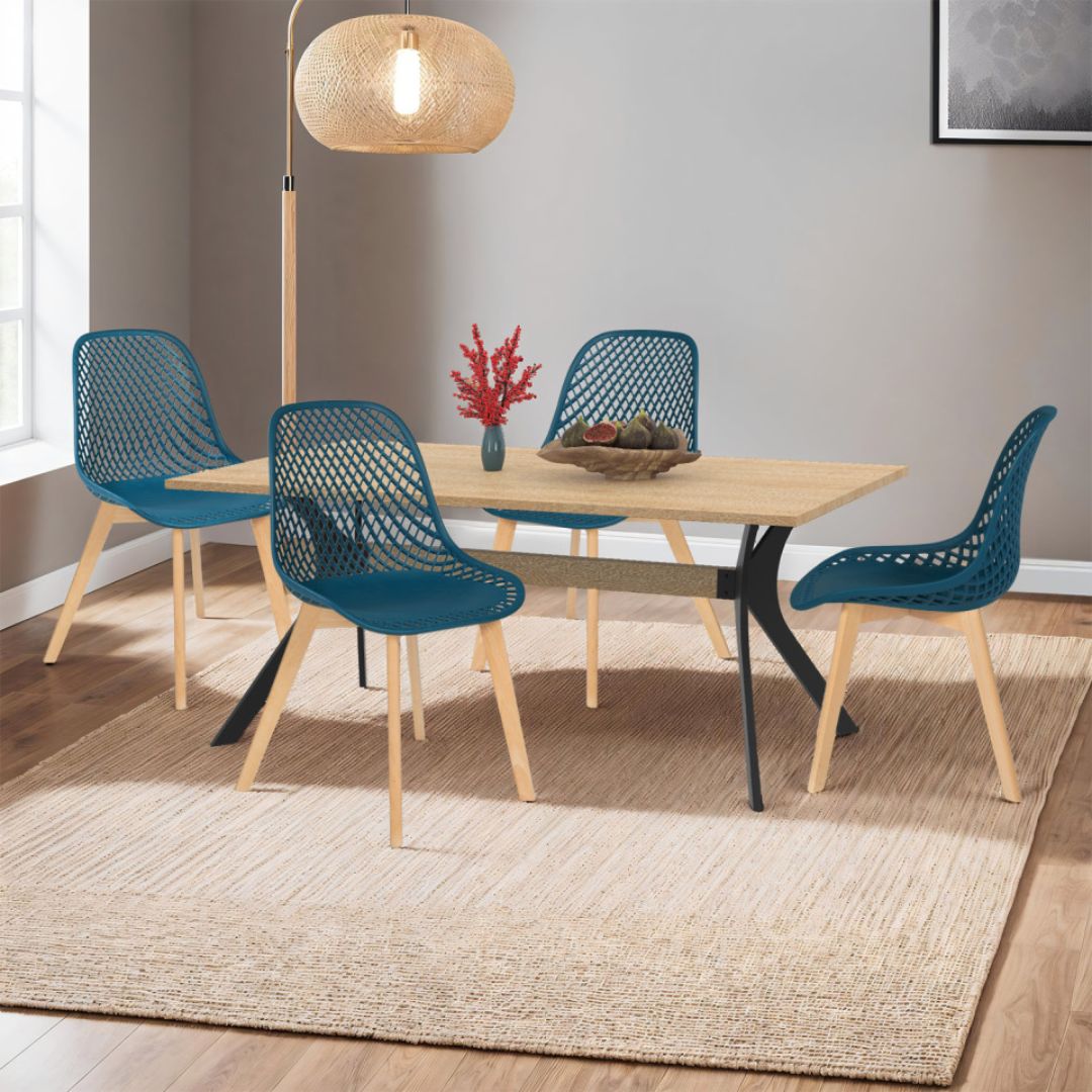 Lot de 6 chaises Maëlle Bleu