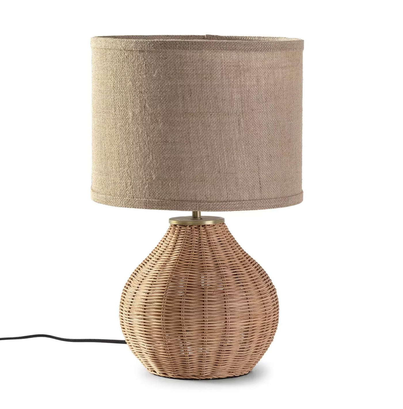 Lampe à poser en rotin naturel NAOKO, diamètre 31 cm