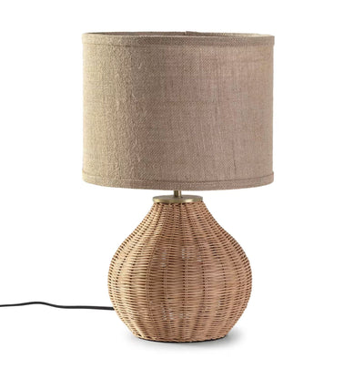 Lampe à poser en rotin naturel NAOKO, diamètre 31 cm