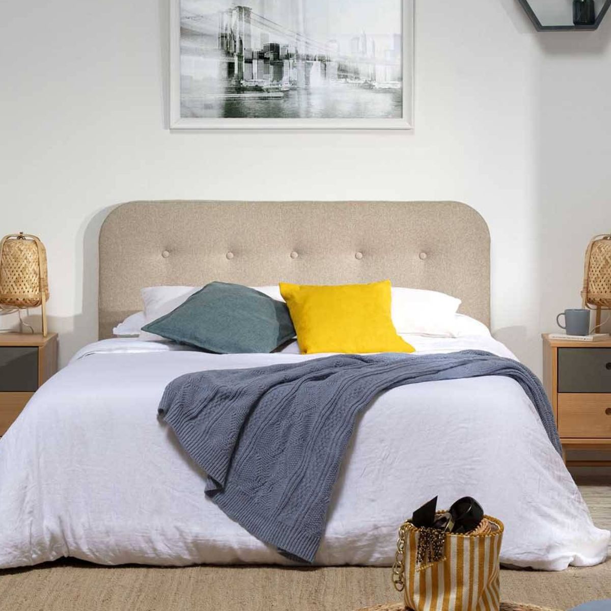 Tête De Lit Saona 160x60 Cm Tissu  Beige