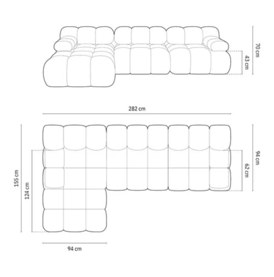 Canapé Micadoni 4 places Bellis en velours jaune angle droit- Léger défaut
