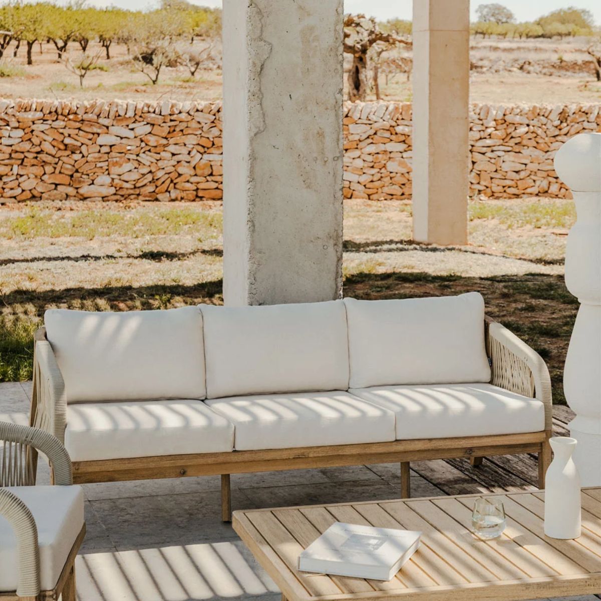 Canapé de jardin SKLUM 3 places en bois d'acacia Dubaï