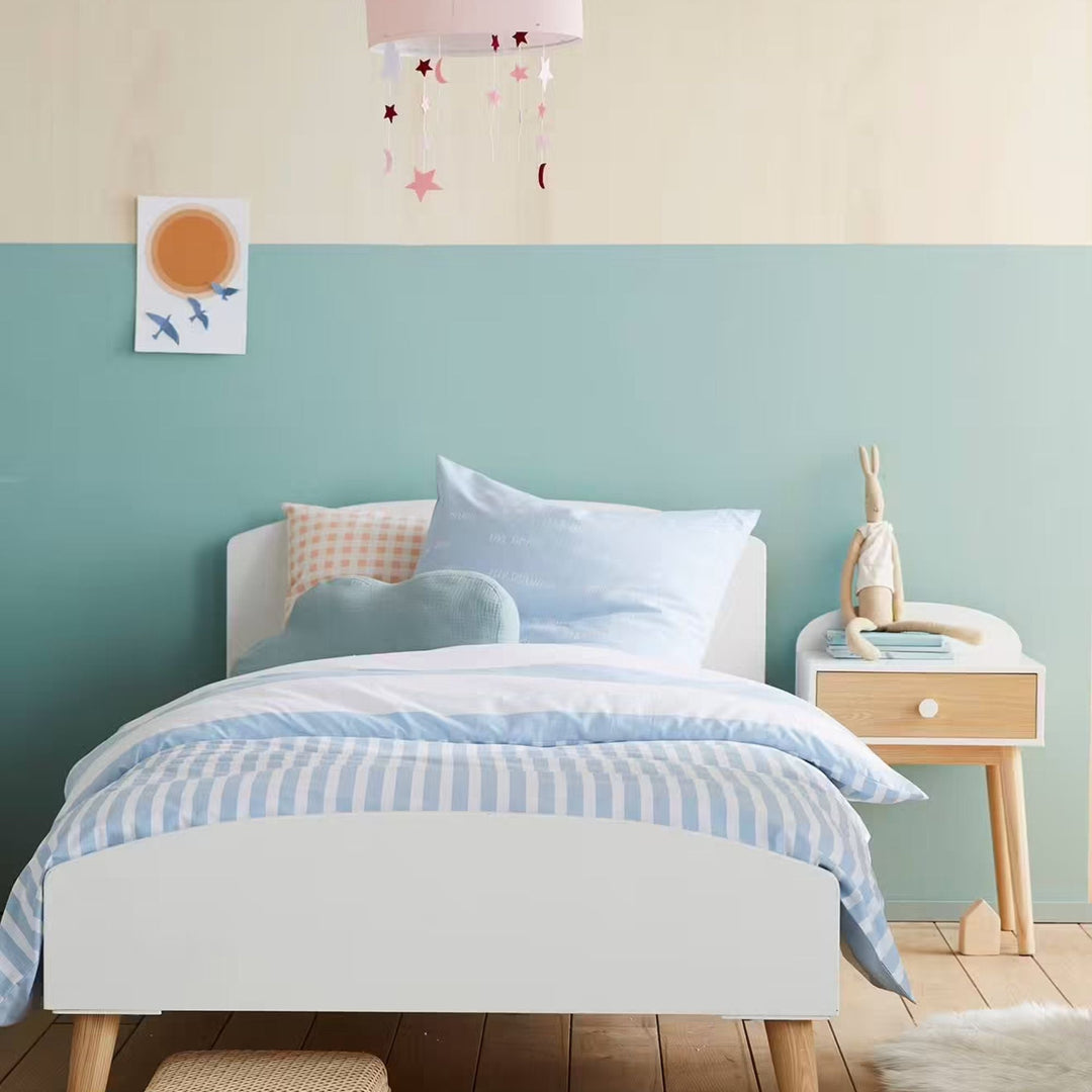 Lit enfant VERTBAUDET Confetti blanc/bois