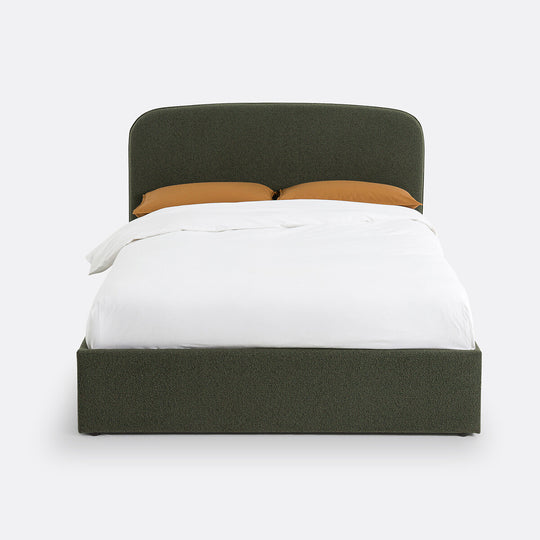 Lit coffre bouclette avec sommier relevable 140x190cm, Conto La Redoute Interieurs