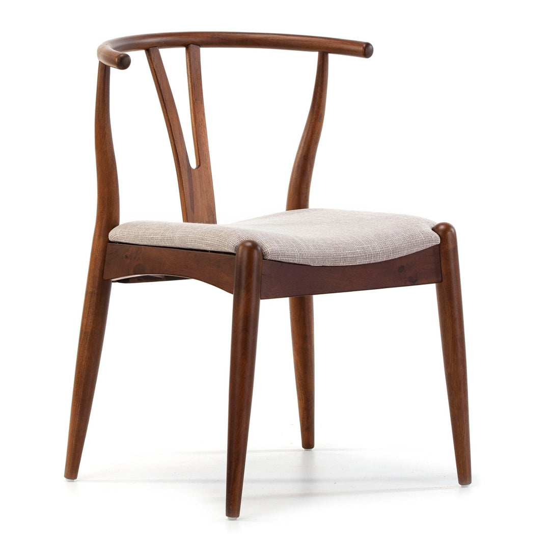 Lot de 2 chaises en bois massif ,couleur Noyer,  55 cm x 54,5 cm x 76 cm