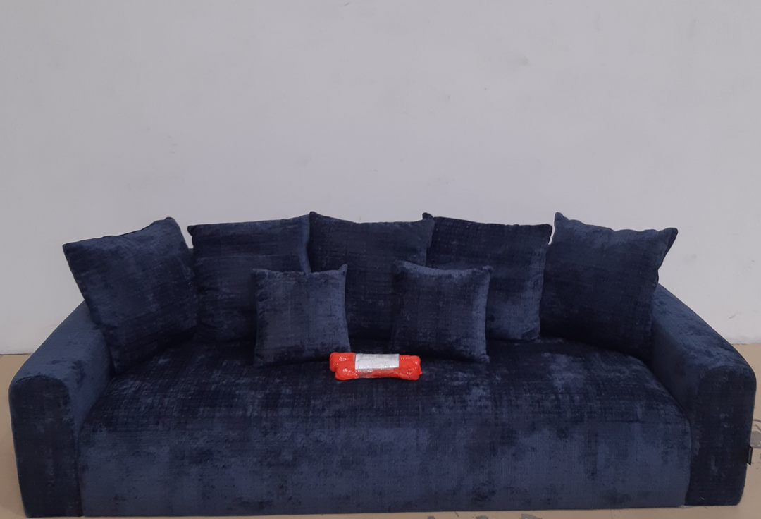 Canapé droit convertible OLI tissu chenille bleu Casanova Paris