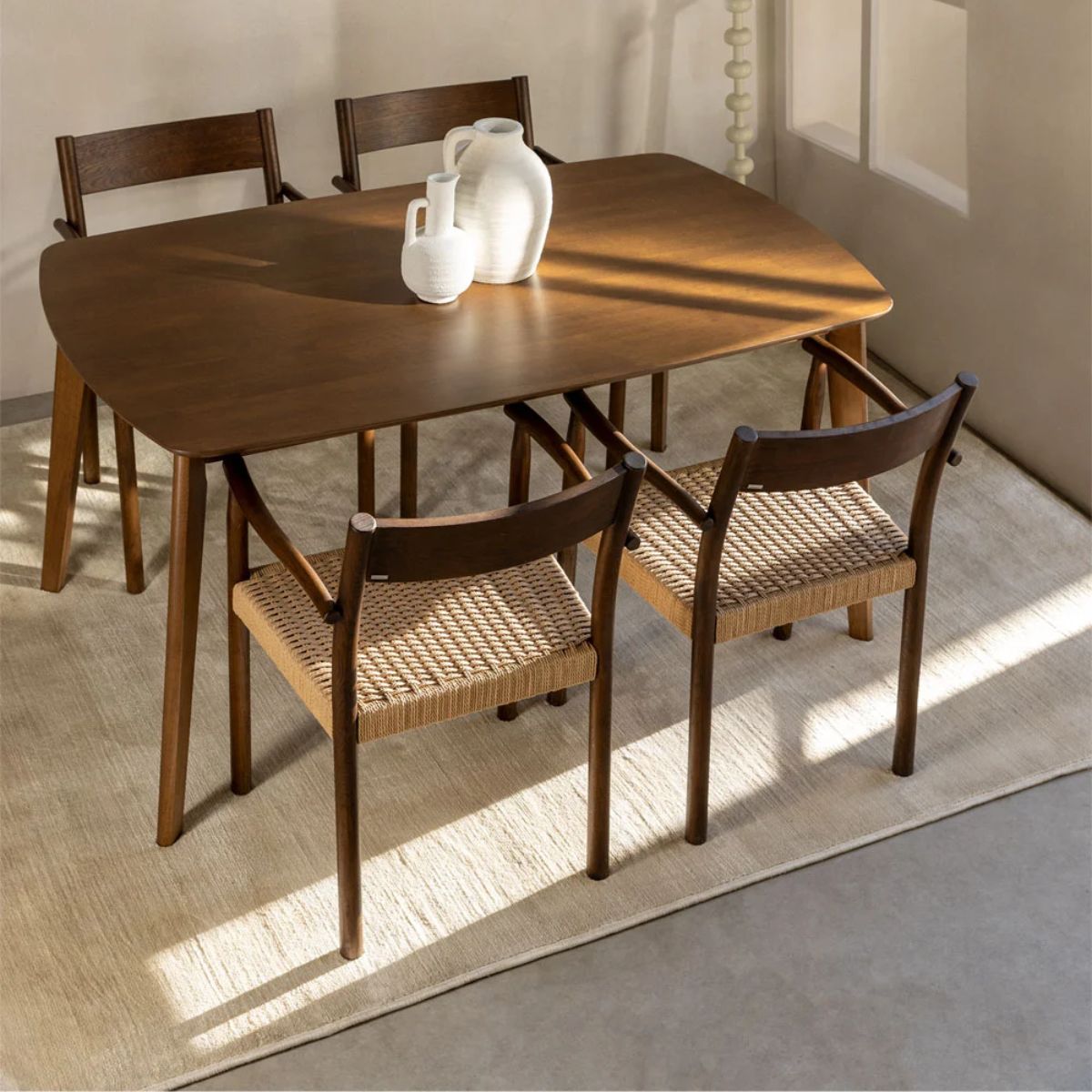 Table à manger rectangulaire 150x90 cm en bois Elba