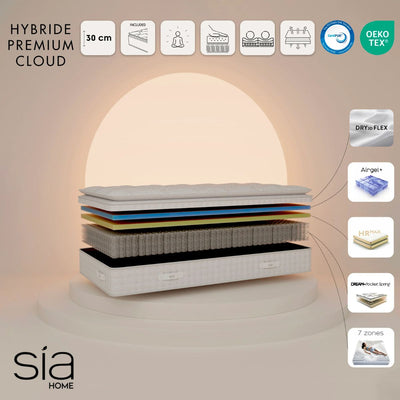 Matelas hybride premium cloud SIA HOME 180X200