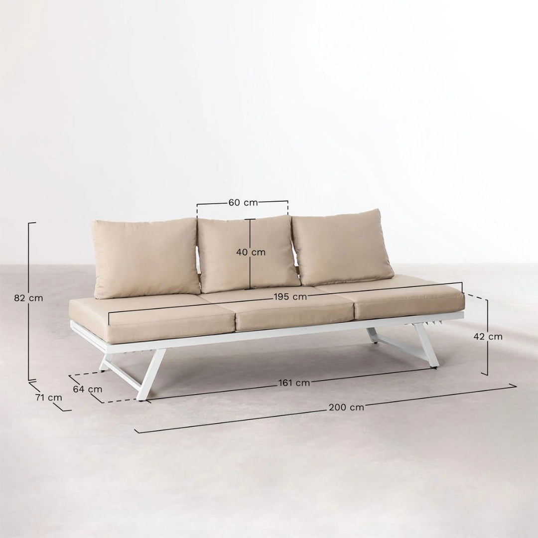 Canapé de jardin SKLUM Libanc 3 places inclinable Beige