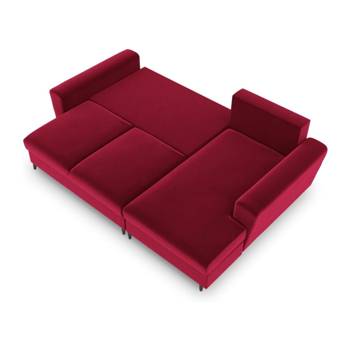 Canapé angle droit MOGHAN Micadoni convertible avec coffre de rangement 4 Places rouge