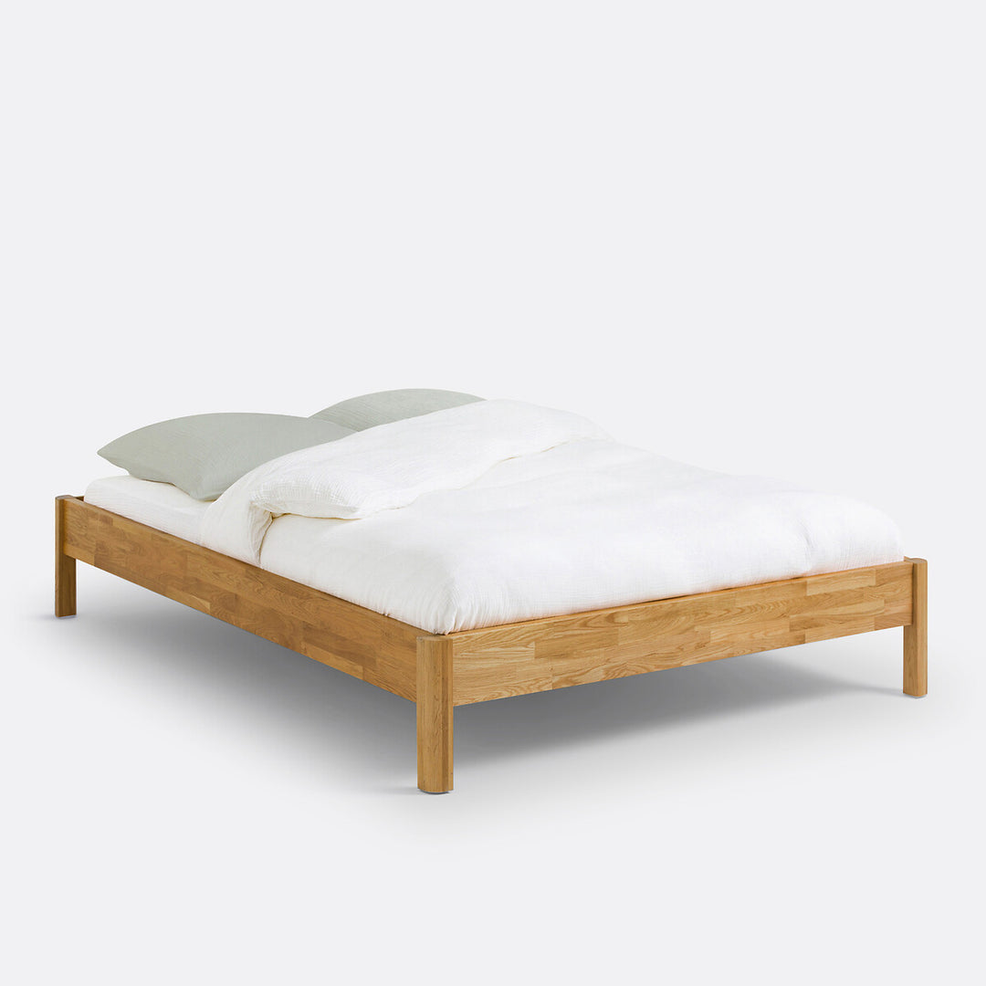 Lit en chêne massif 160x200cm abouté avec sommier, Zulda La Redoute Interieurs