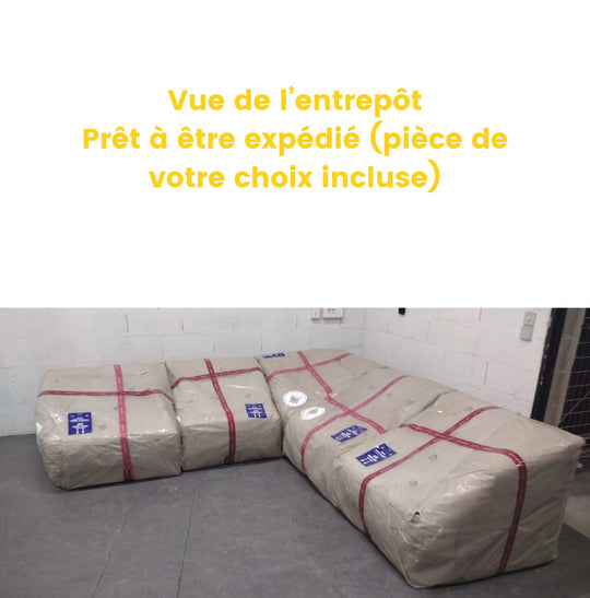 Canapé d'angle symétrique velours Micadoni Miley Beige Clair - Léger défaut