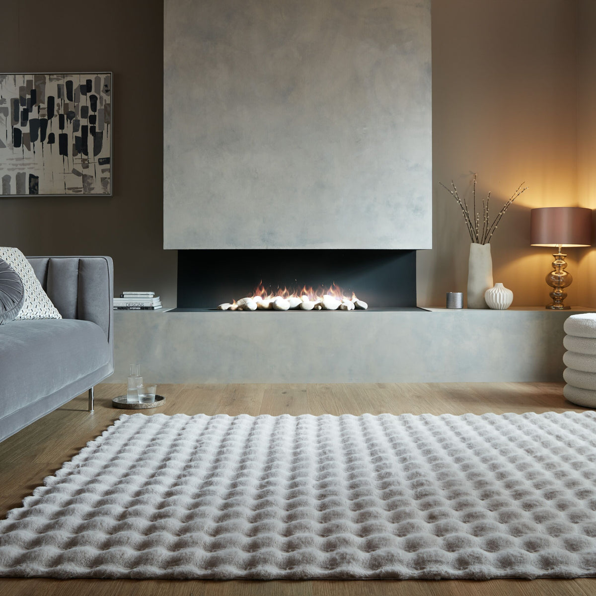 Tapis imitation fourrure COMFY gris 180x290cm